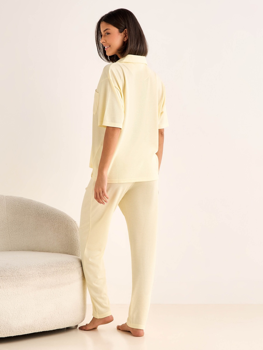 Pyjama Set with Button-Down Shirt and Pants
