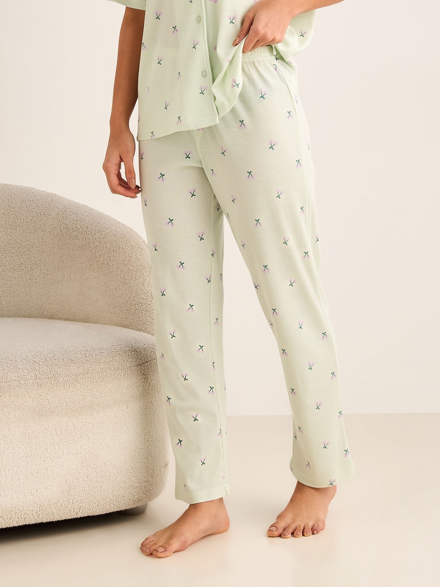 Pyjama Set with Button-Down Shirt and Pants