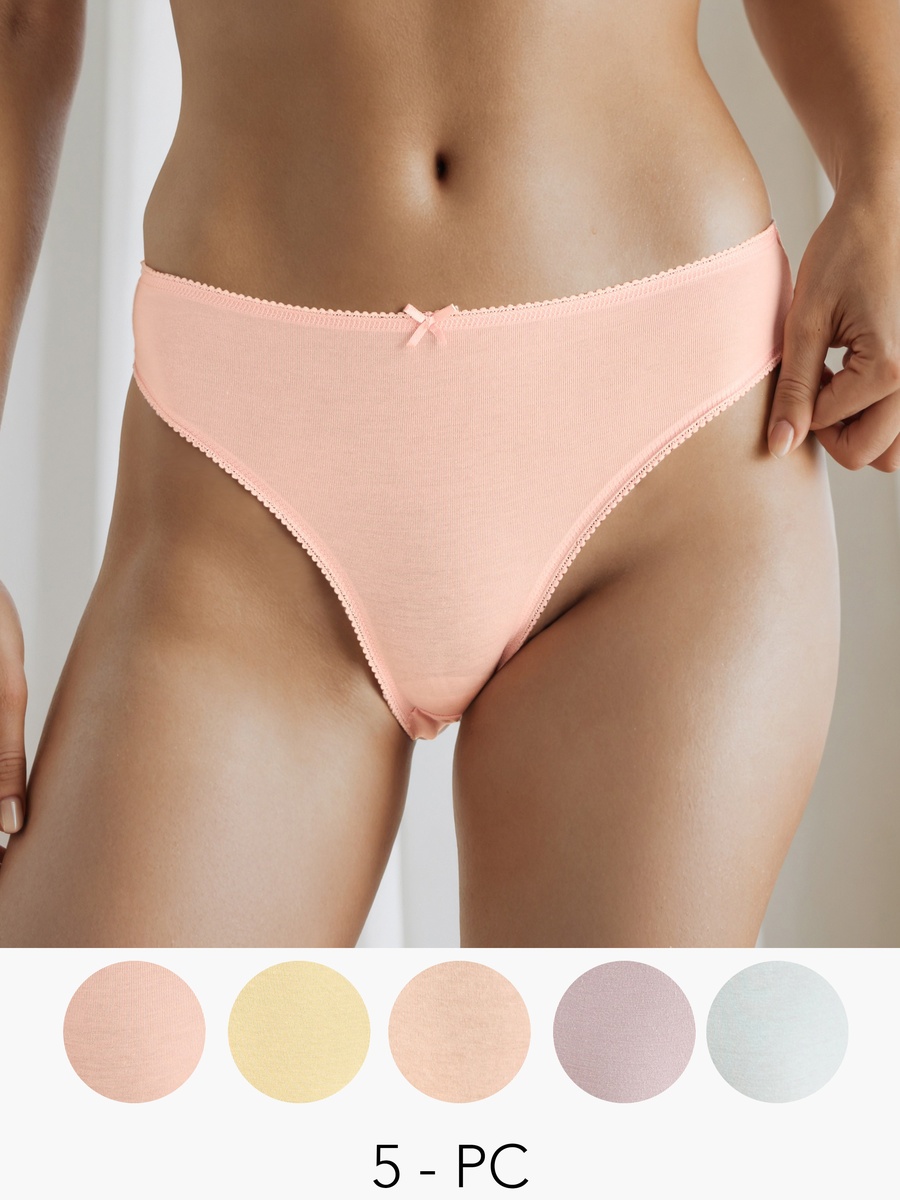 Set of 5 - Bikini Briefs with Bow
