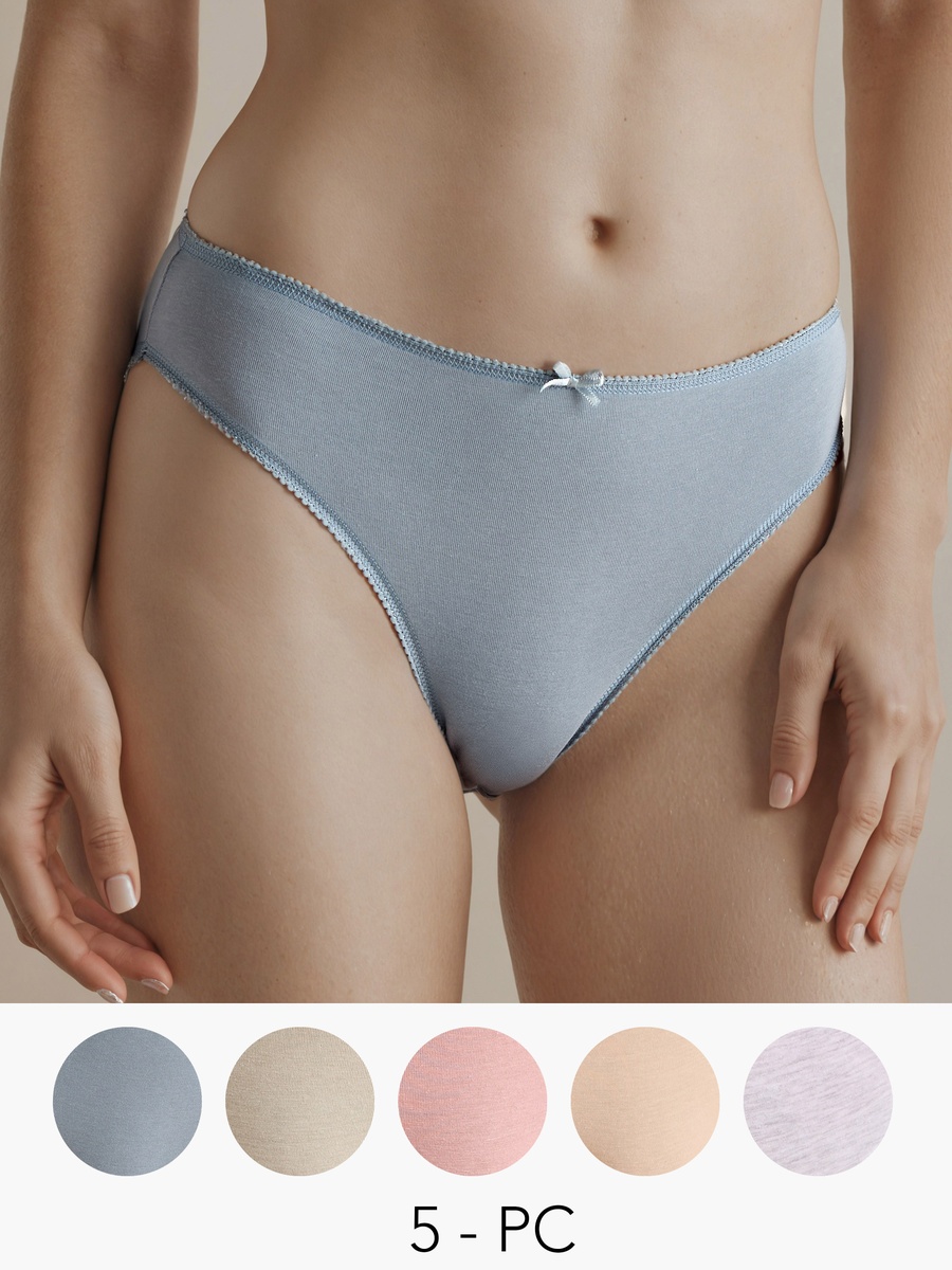 Set of 5 - Bikini Briefs with Bow