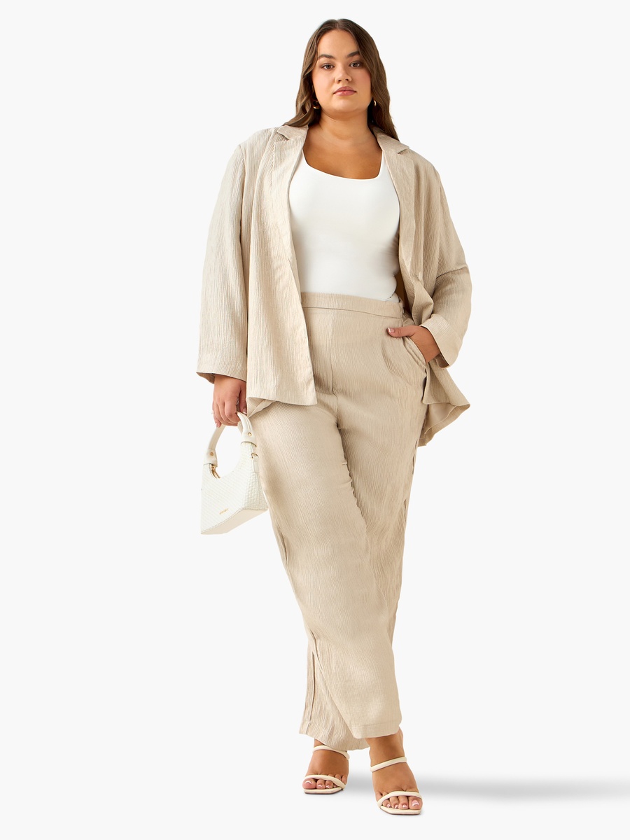 Plus Relaxed Fit Blazer with Textured Design