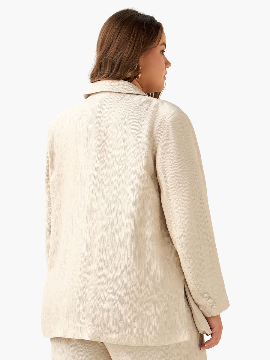 Plus Relaxed Fit Blazer with Textured Design