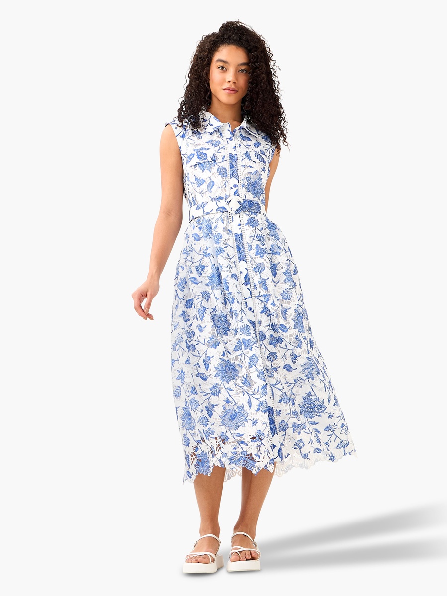 Floral Print Women Shirt Dress with Belt
