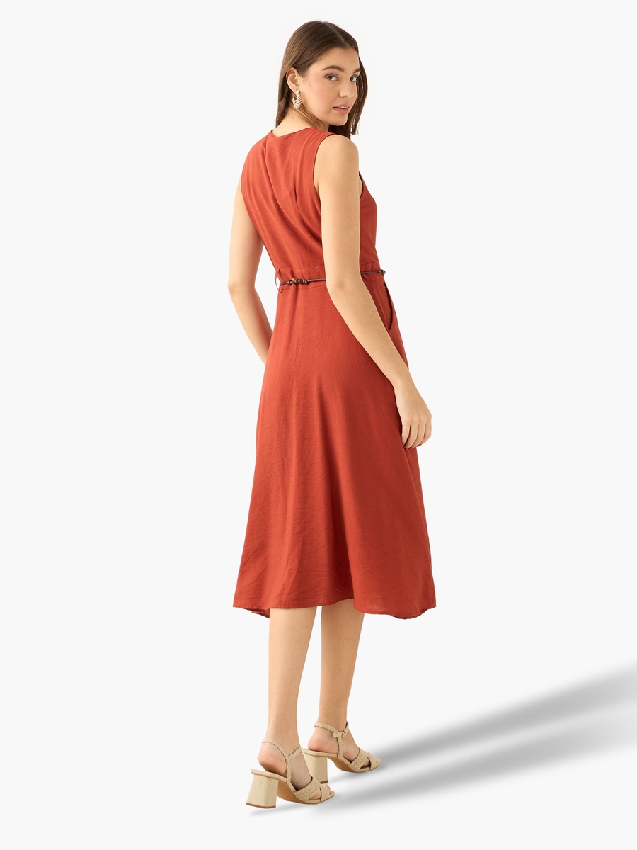 Midi Shirt Dress with Belt