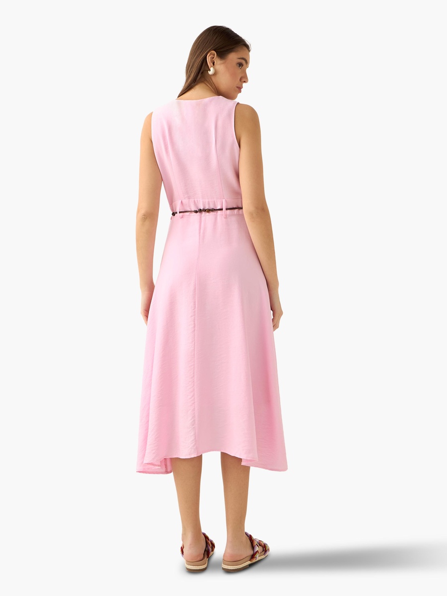 فستان قميص ميدي مع حزام