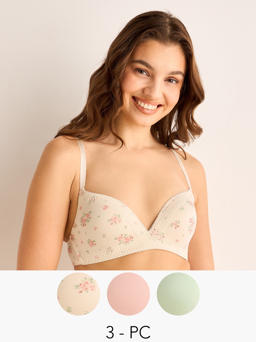 Pack of 3 Plunge Bra with Medium Coverage