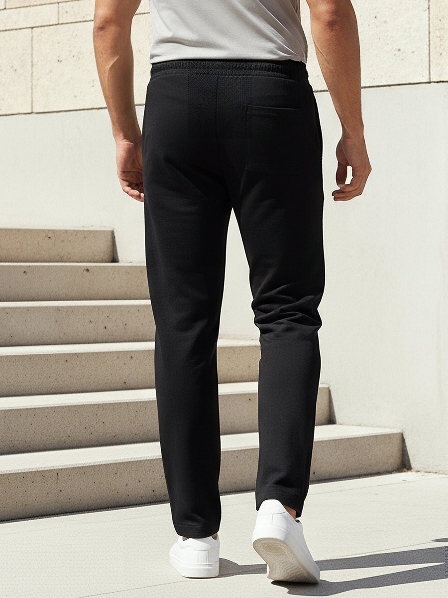 Men Straight Fit Joggers with Pockets