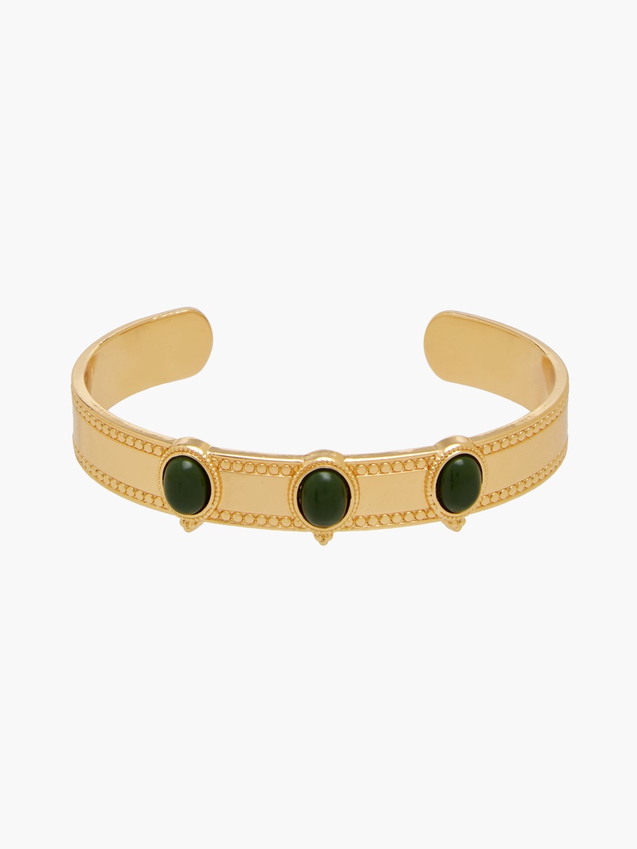 Pack of 2 - Gold Finish Stone Embellished Cuff Bracelet