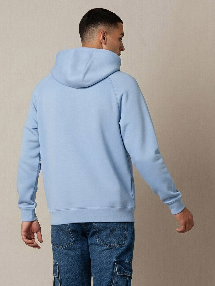 Men Tonal Print Hoodie