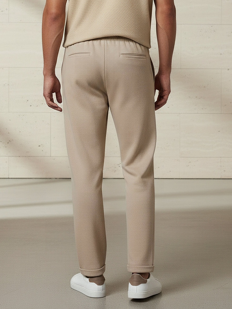 Men Slim Fit Pique Pants