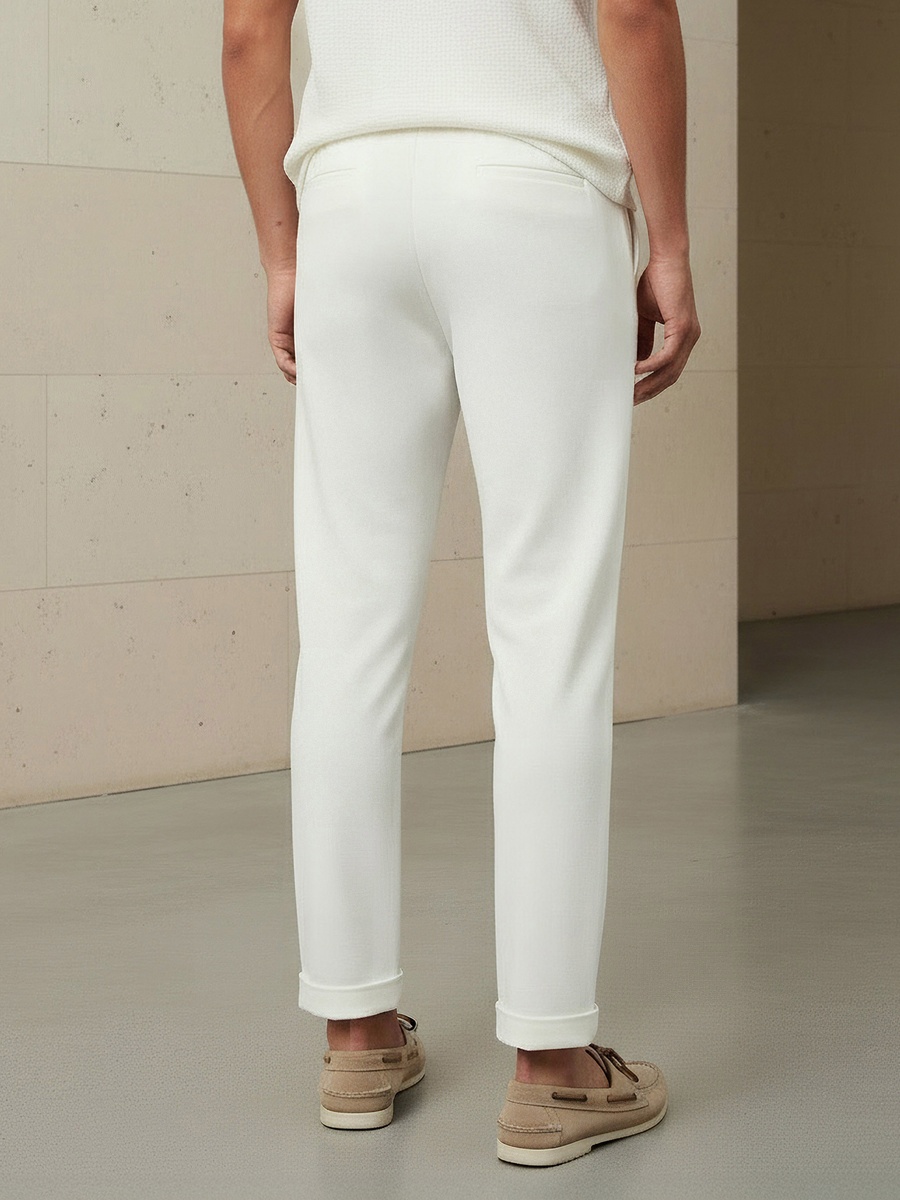 Men Slim Fit Pique Pants