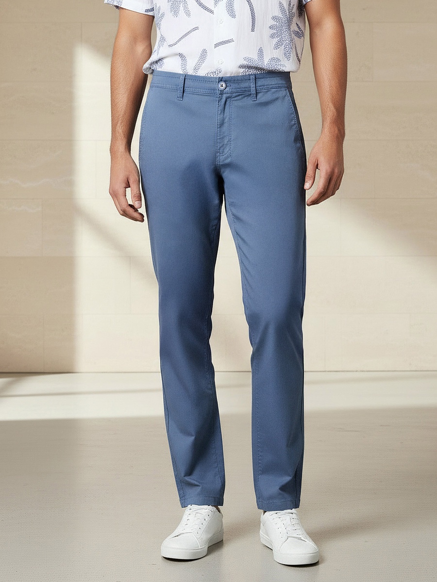 Men Slim Fit Flexi Waist Chinos