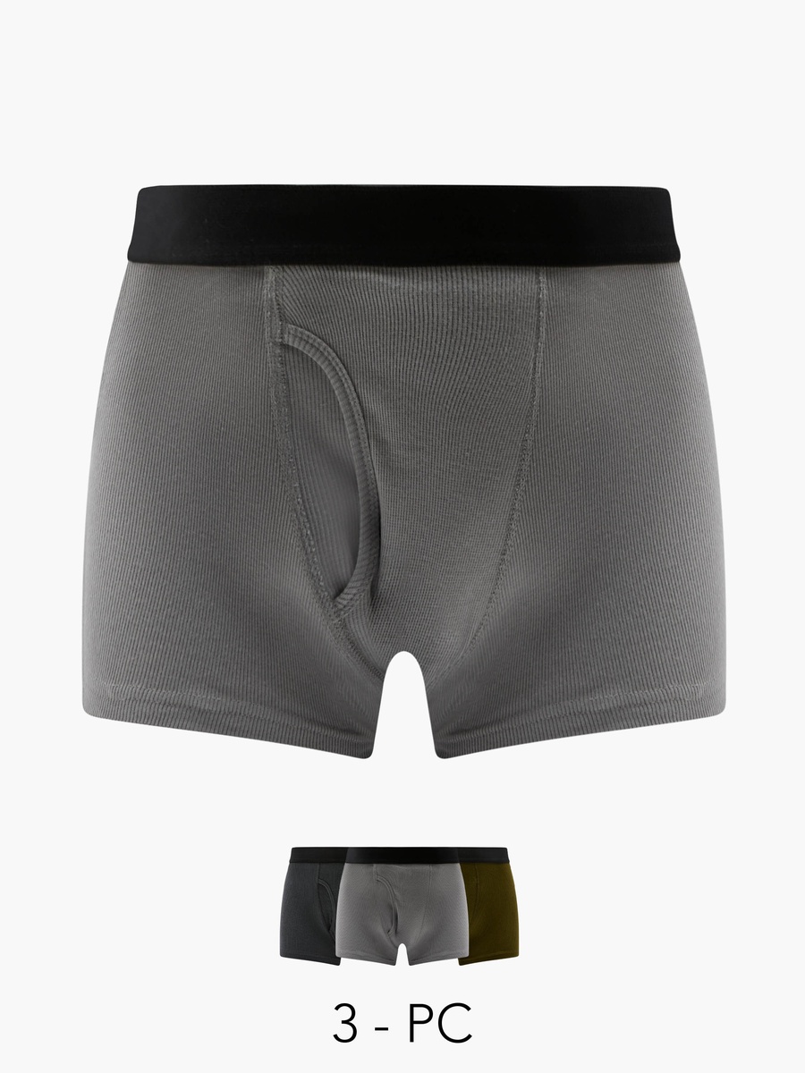 Men Ribbed Trunks - Pack of 3