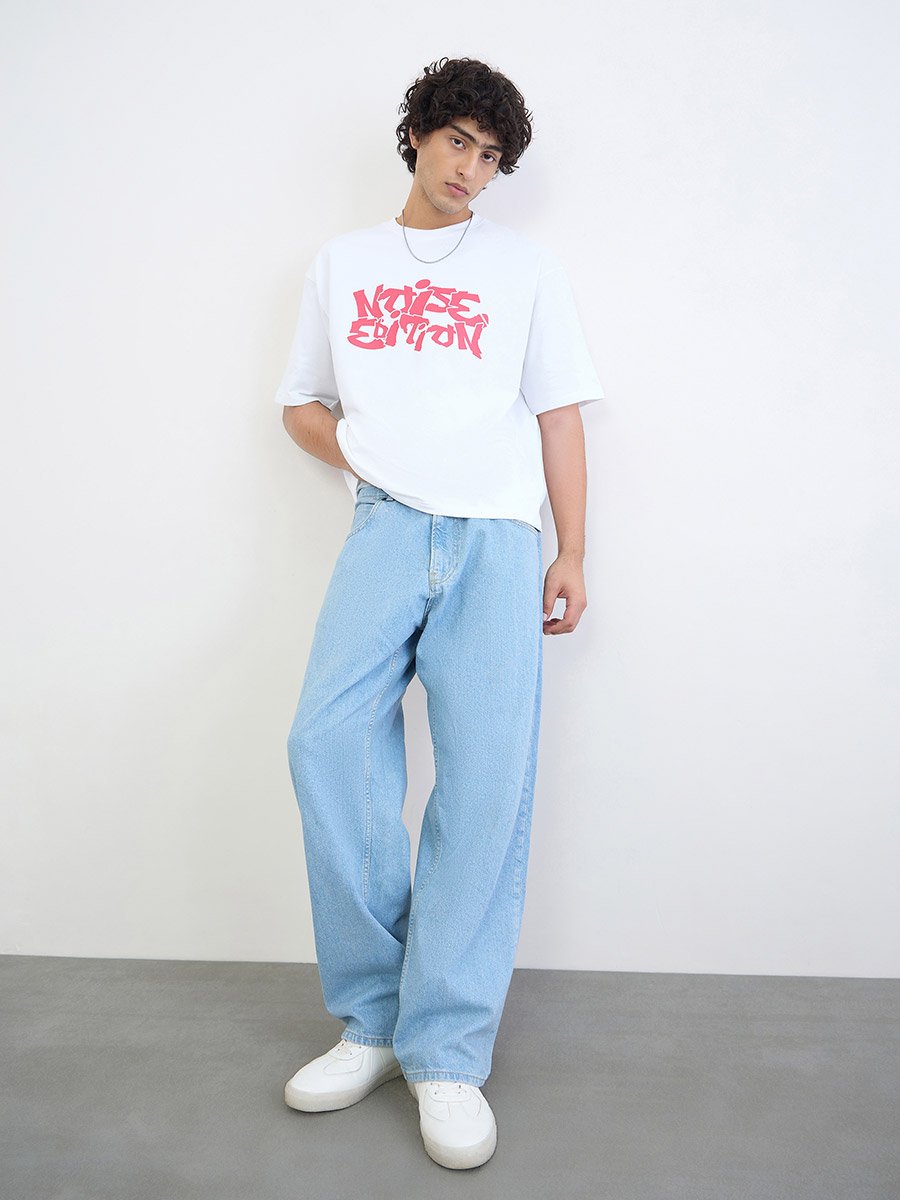 Men Graphic Print Oversized Cotton T-Shirt