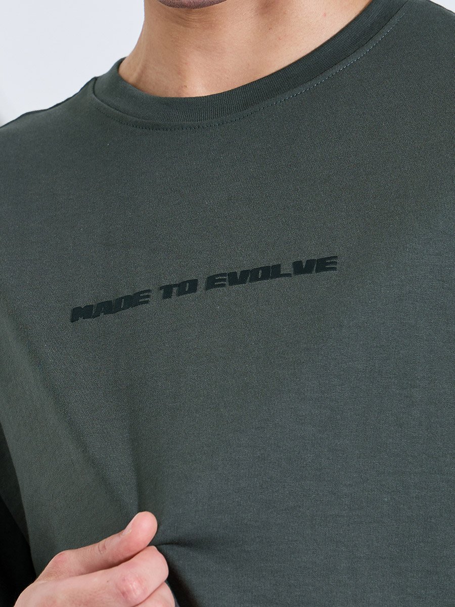 Dark Grey Graphic Print Oversized T-Shirt