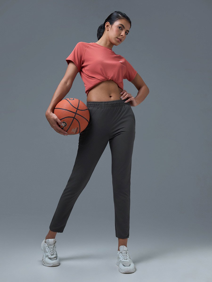 Solid Straight Fit Trackpants