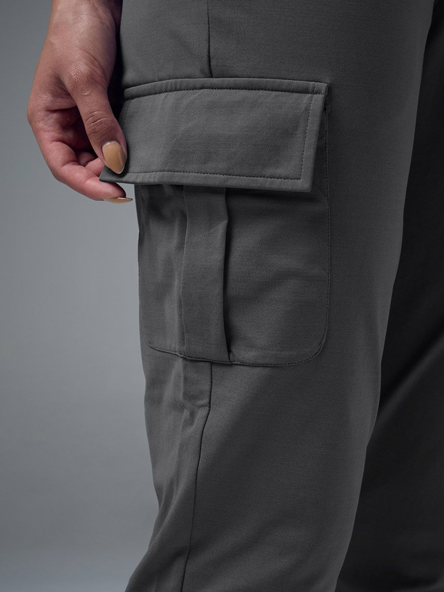 Slim Fit Solid Cargo Joggers with TECHNO GUARD