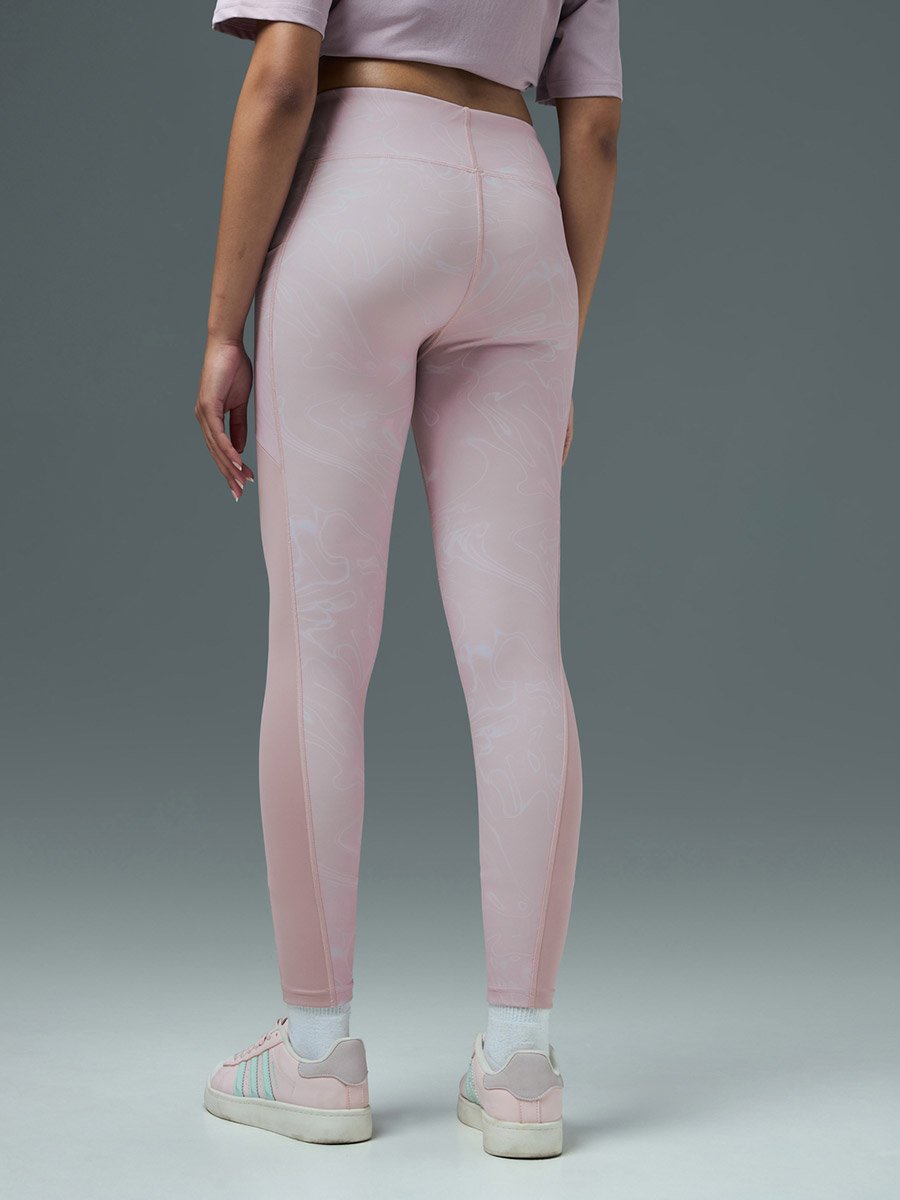 Printed Slim Fit Sports Tights with ELASTO PLUS