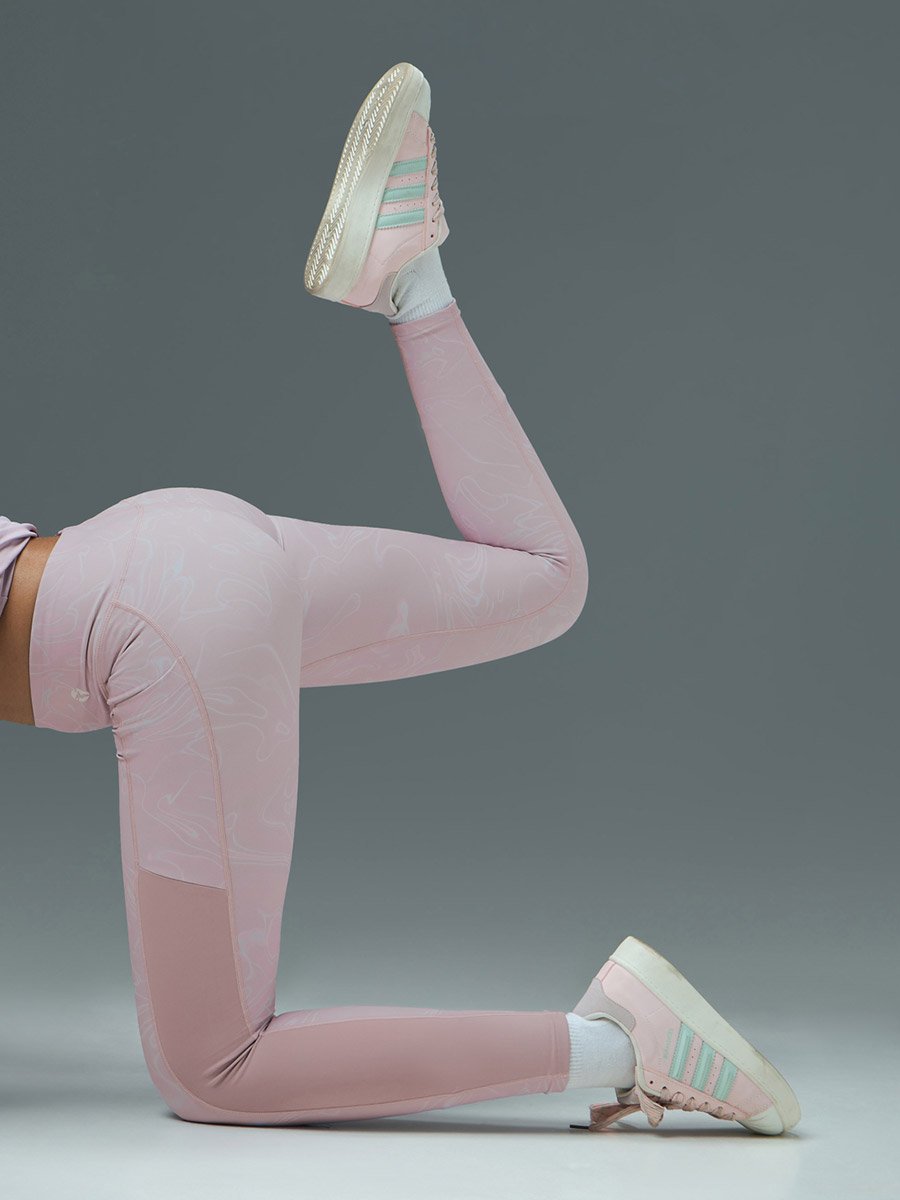 Printed Slim Fit Sports Tights with ELASTO PLUS