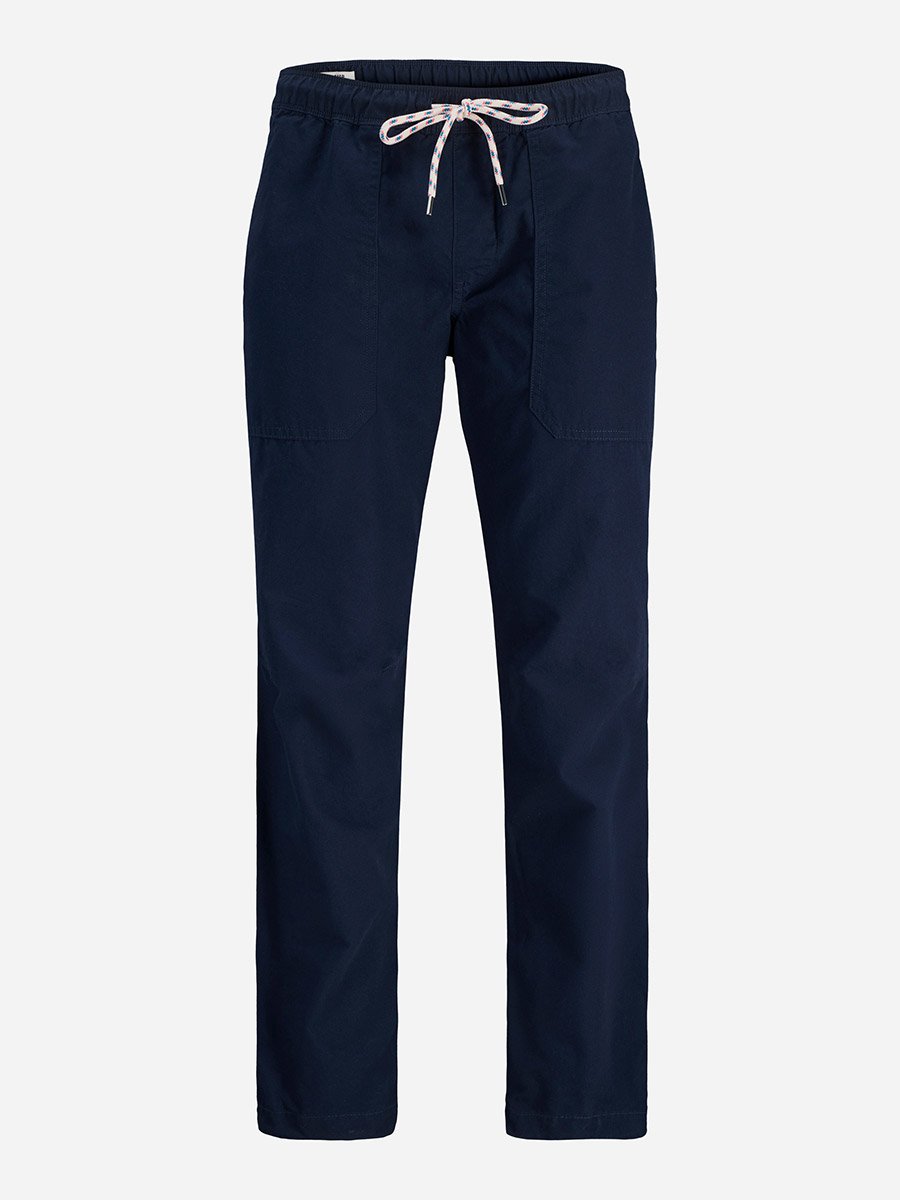 Navy Straight Leg Drawstring Joggers