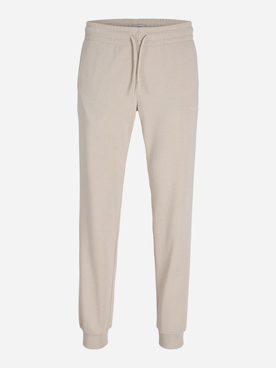 Beige Drawstring Waist Cuffed Joggers