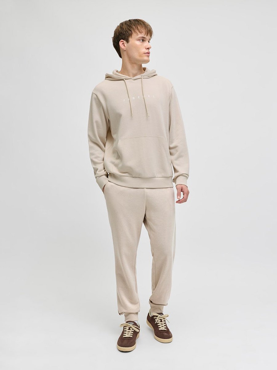 Beige Drawstring Waist Cuffed Joggers