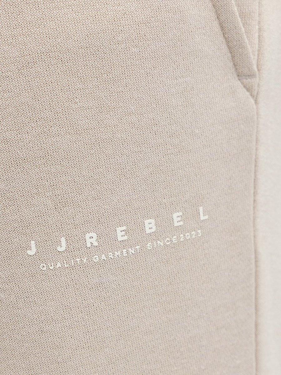 Beige Drawstring Waist Cuffed Joggers