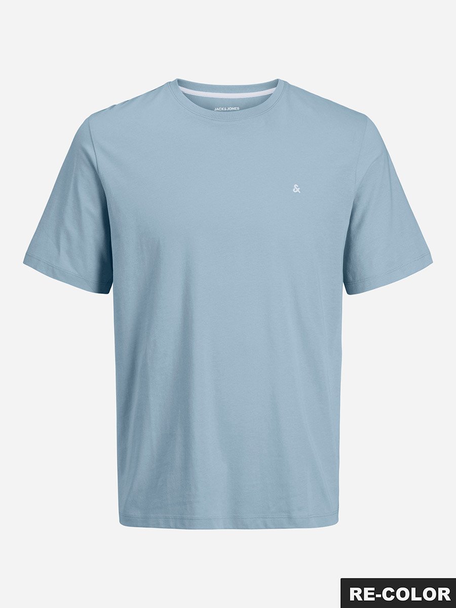 Light Blue Crew Neck Cotton T-Shirt