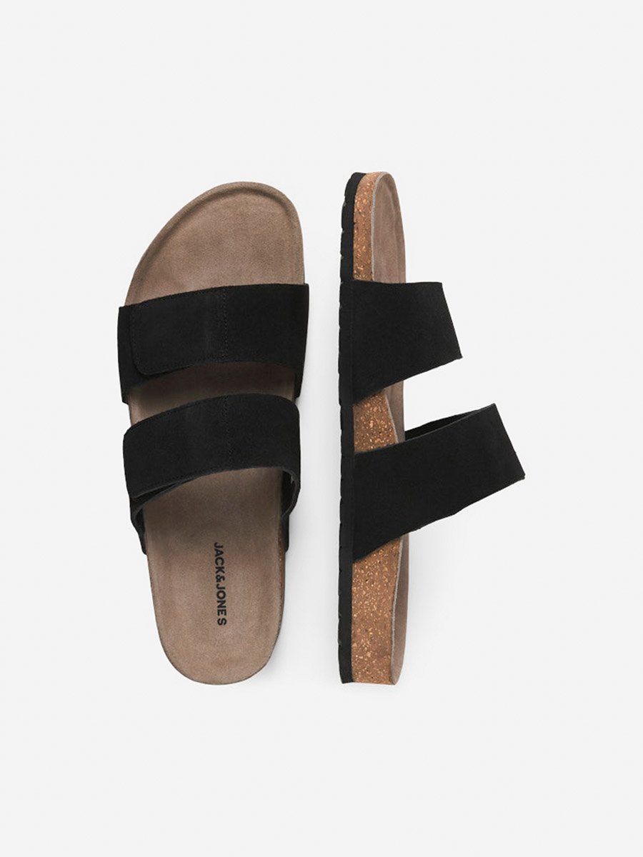 Suede Double Strap Sandals