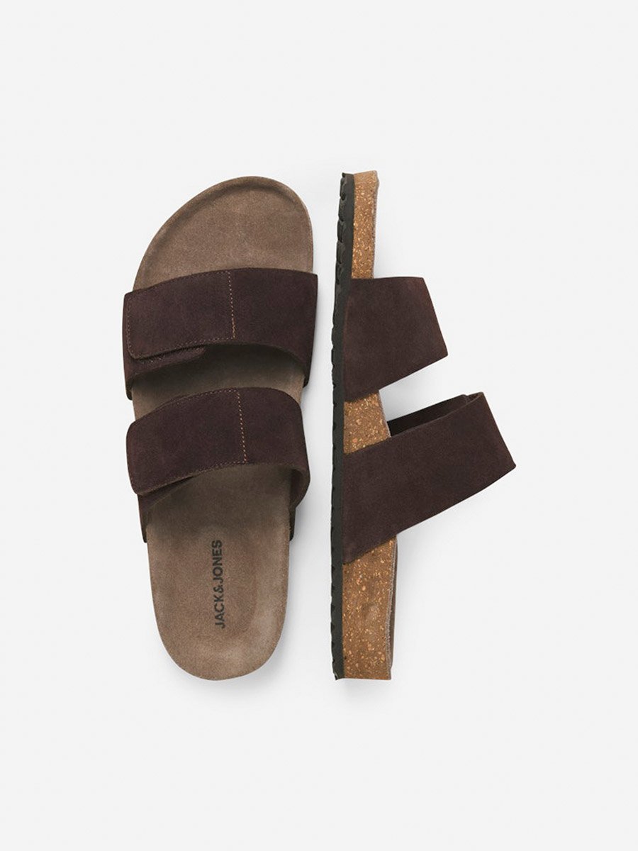 Suede Double Strap Sandals