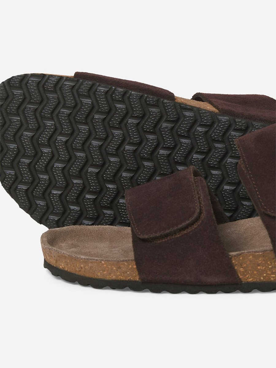 Suede Double Strap Sandals