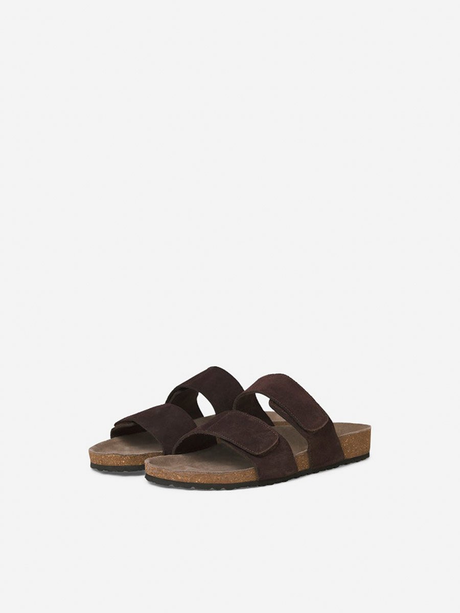 Suede Double Strap Sandals