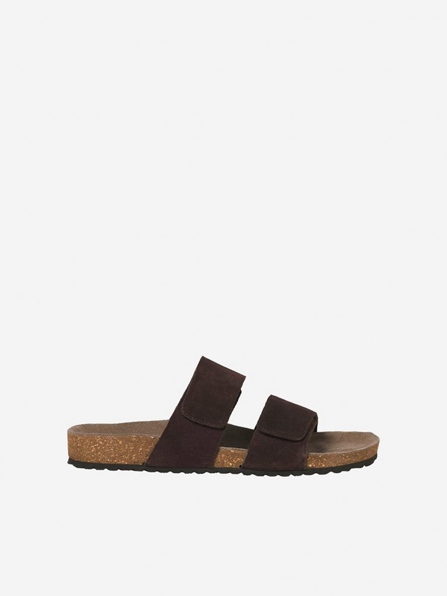 Suede Double Strap Sandals