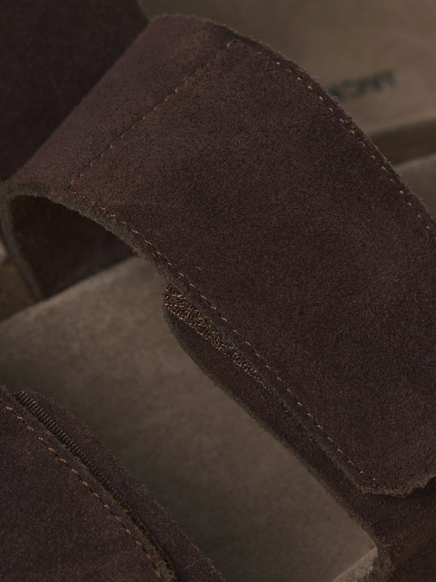 Suede Double Strap Sandals