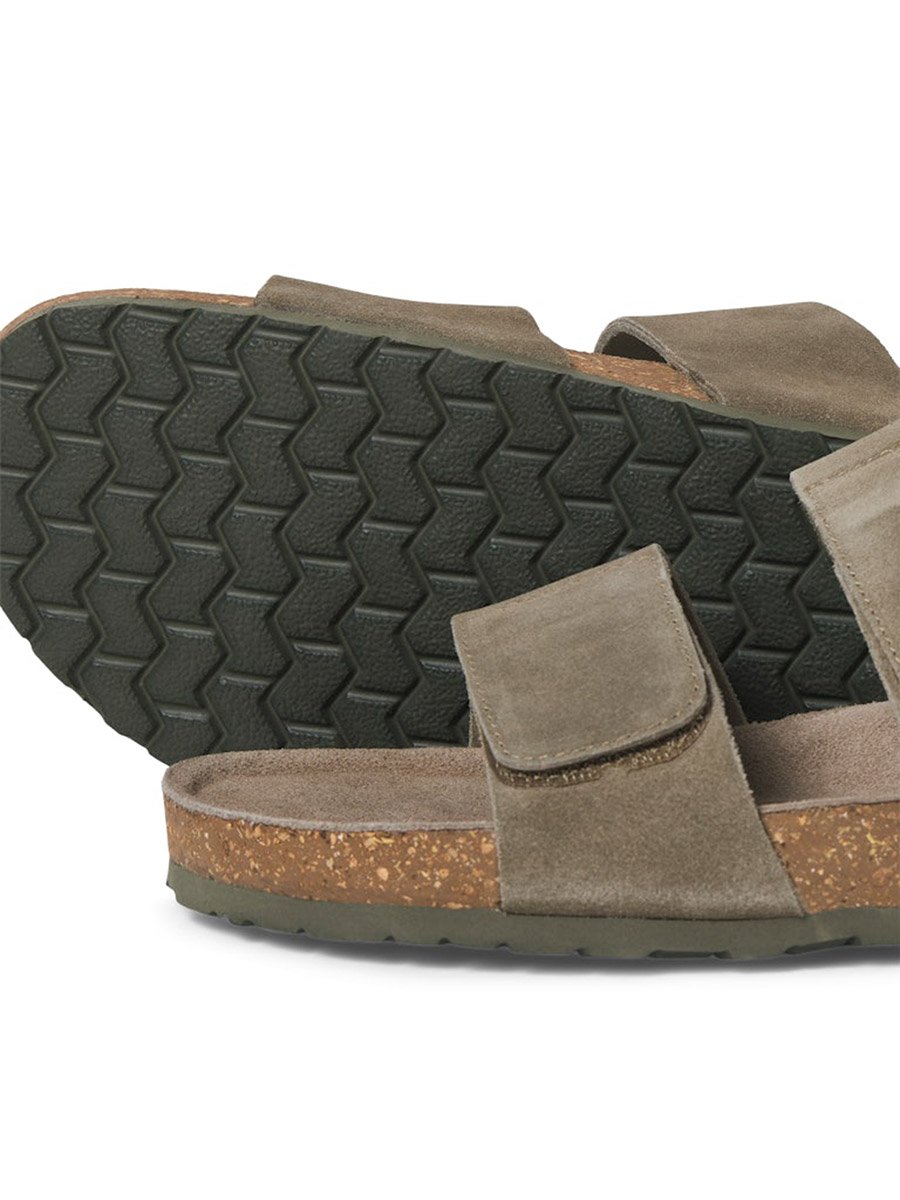 Suede Double Strap Sandals