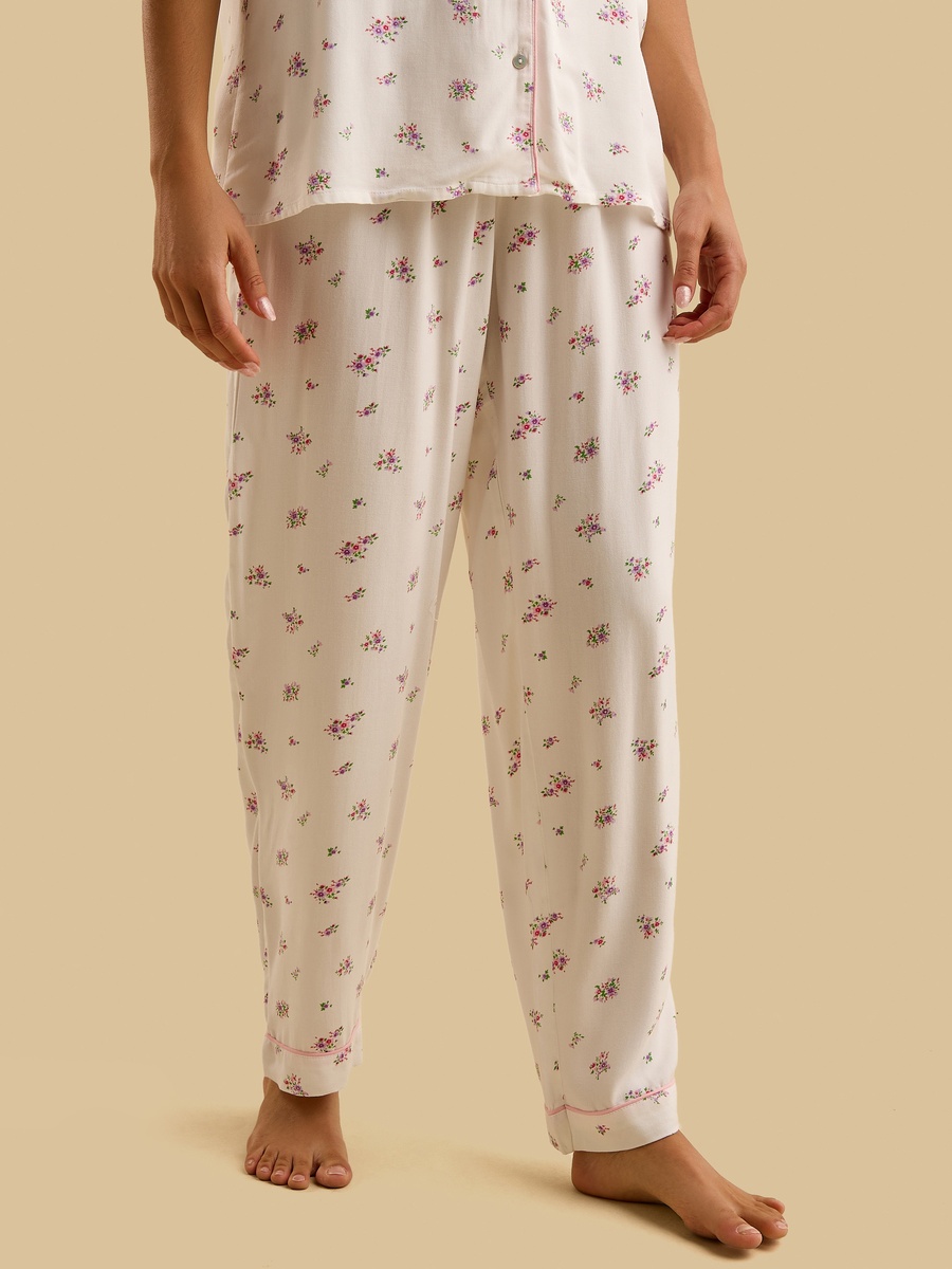 Floral Print Viscose Pyjama Set