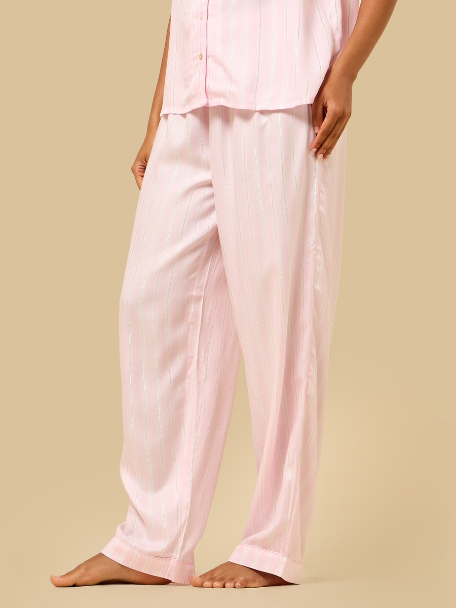 Lurex Striped Viscose Pyjama Set