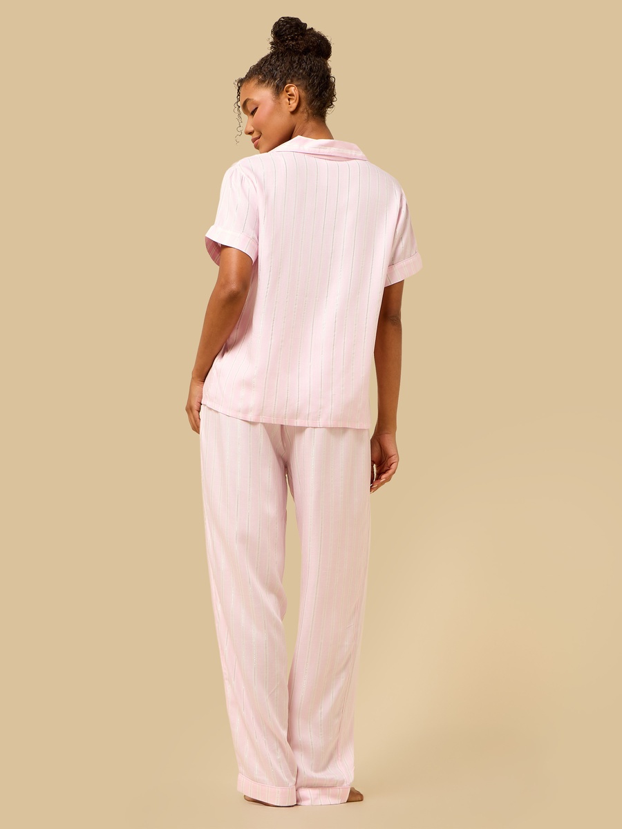 Lurex Striped Viscose Pyjama Set