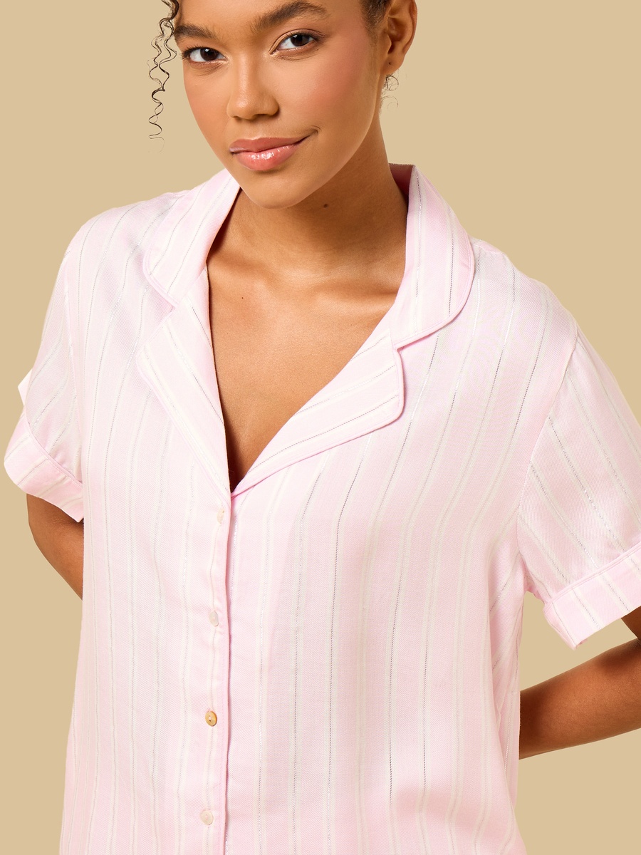 Lurex Striped Viscose Pyjama Set