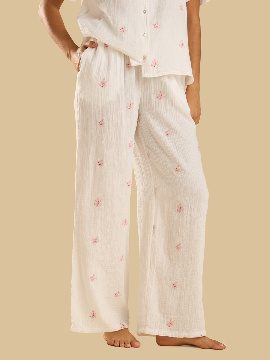 Floral Embroidered Pyjama Set