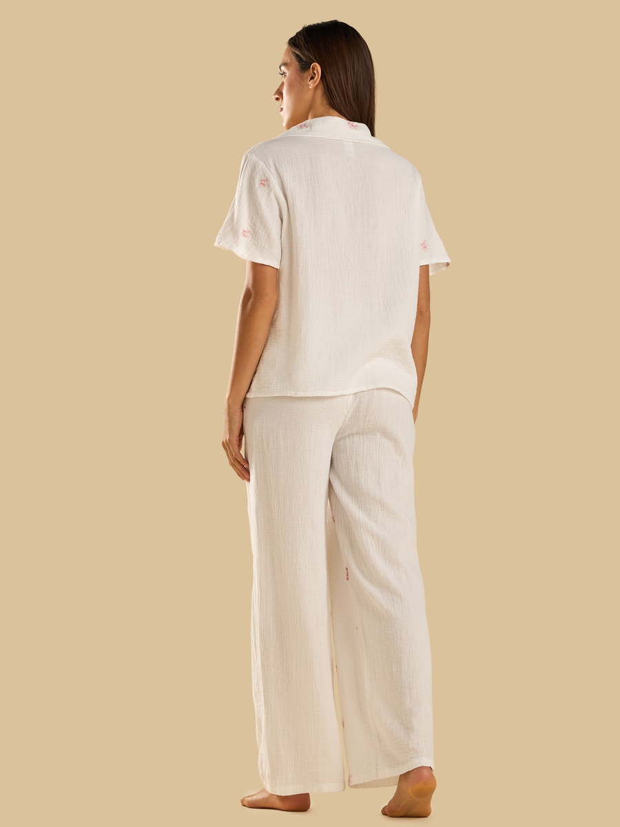 Floral Embroidered Pyjama Set