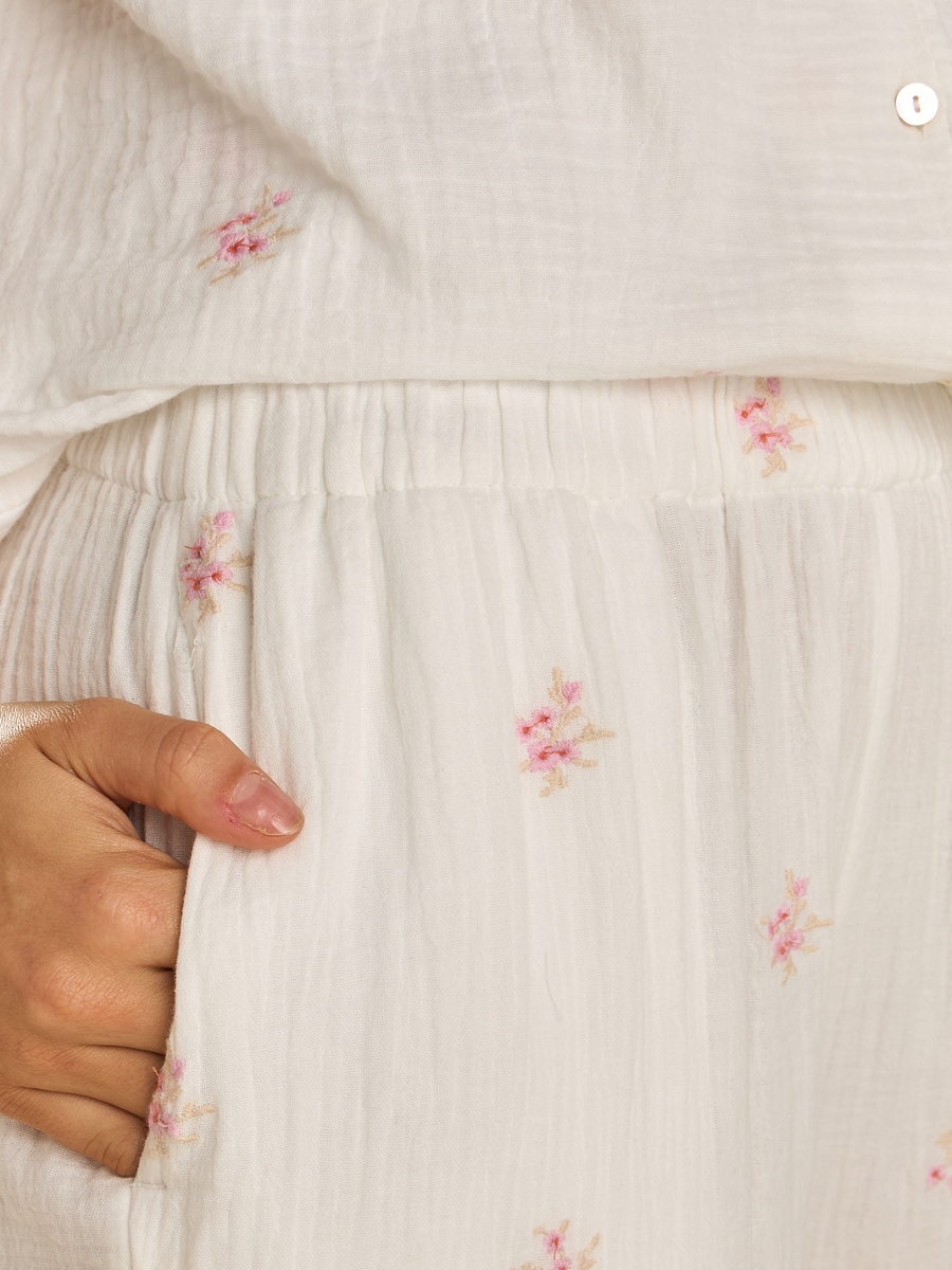Floral Embroidered Pyjama Set