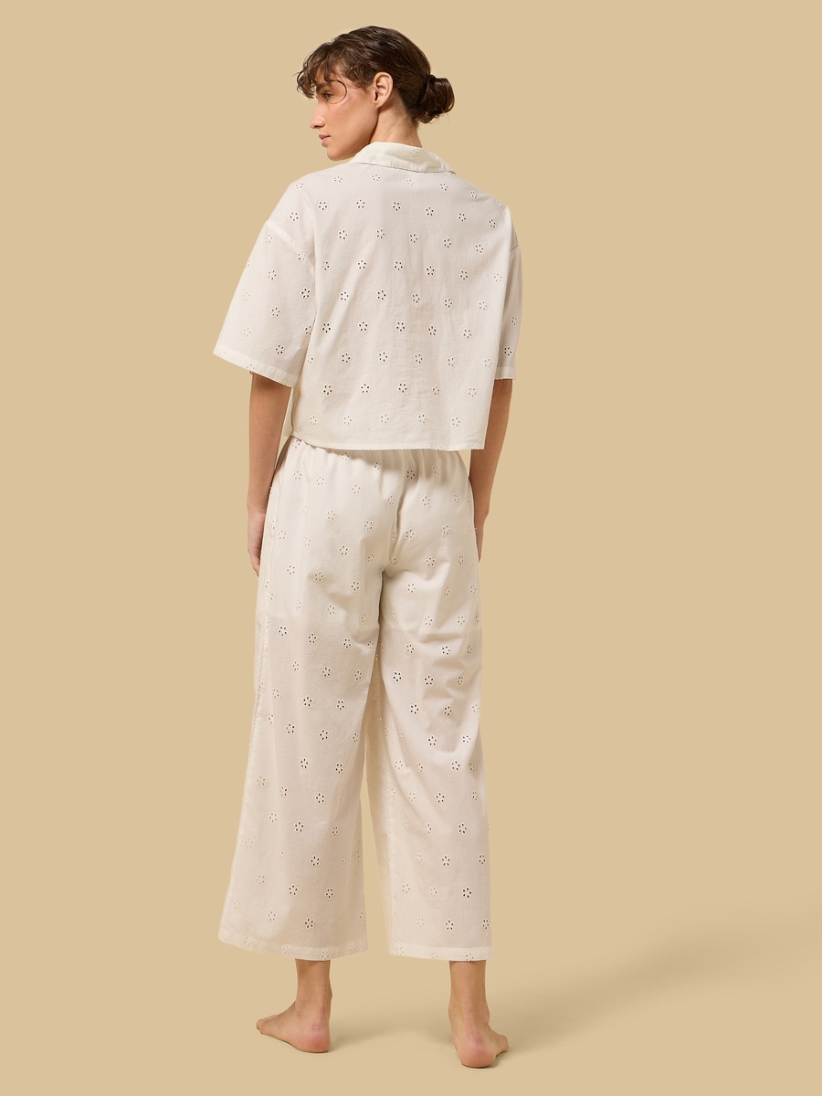 Floral Embroidered Cotton Pyjama Set