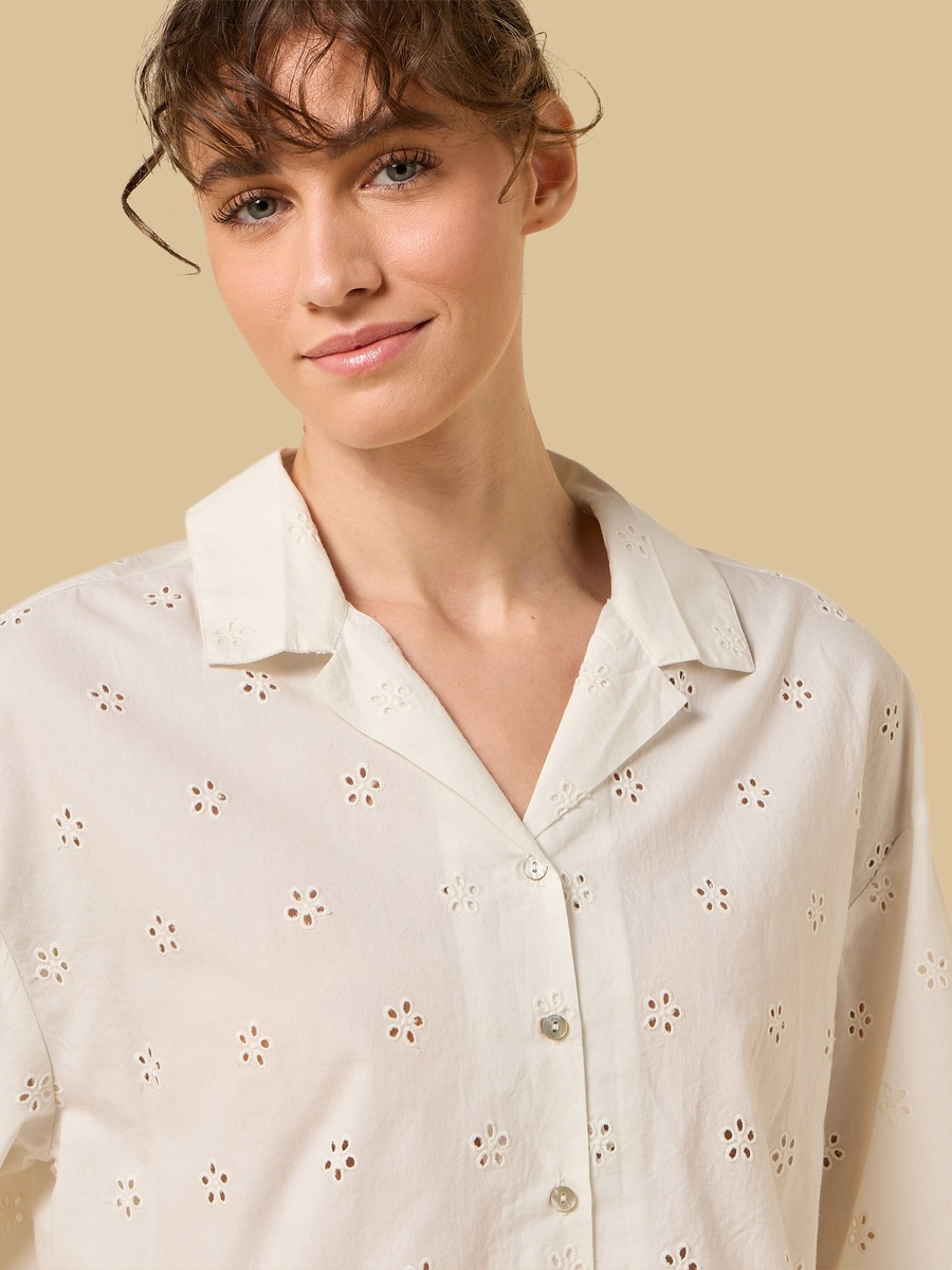 Floral Embroidered Cotton Pyjama Set