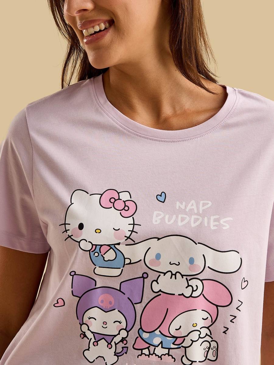 Hello Kitty and Friends Print Cotton Pyjama Set