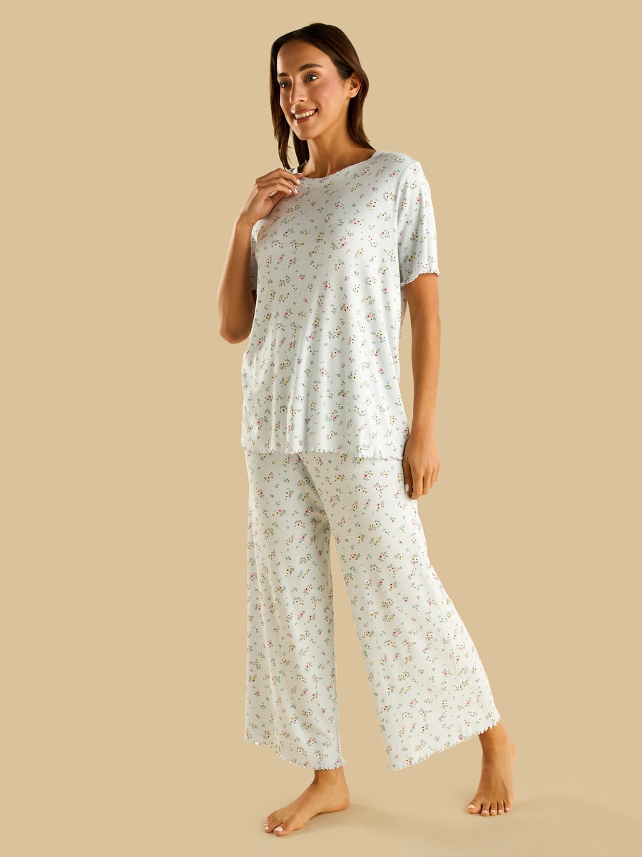 Floral Print Cotton Pyjama Set