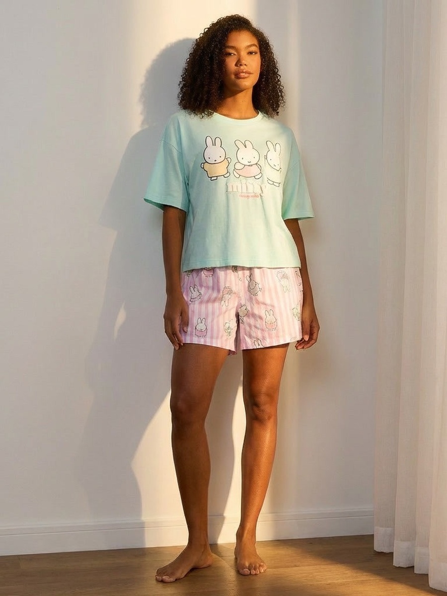 Miffy Print Cotton Shorts Set