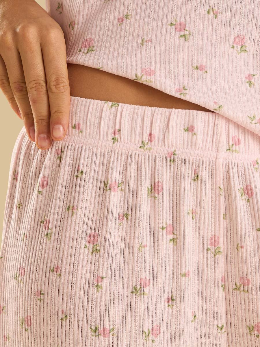 Floral Print Pointelle Pyjama Set