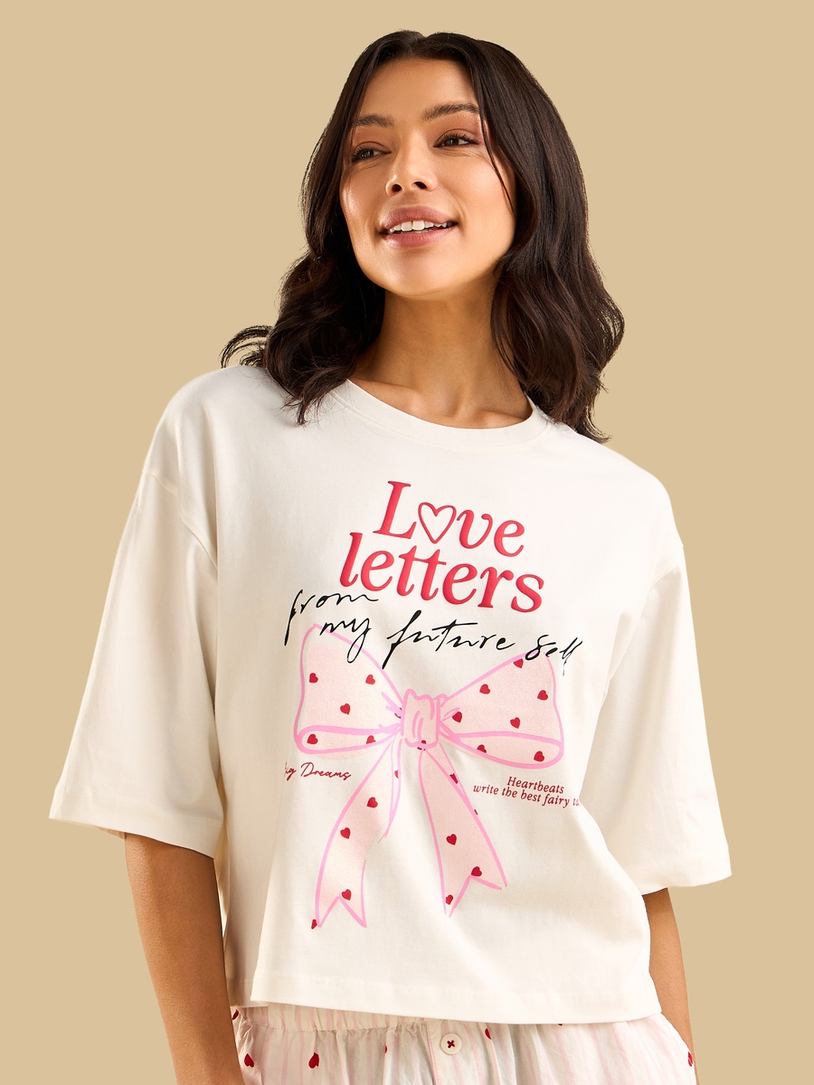 Heart Print Shorts Set