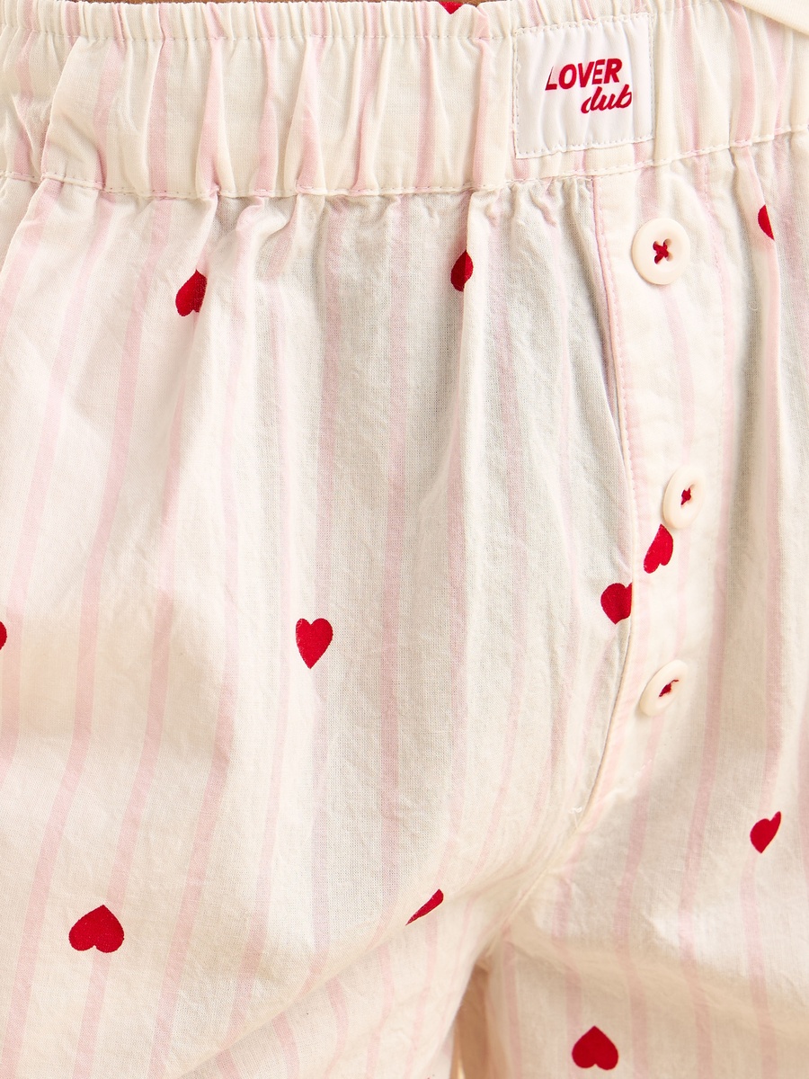 Heart Print Shorts Set